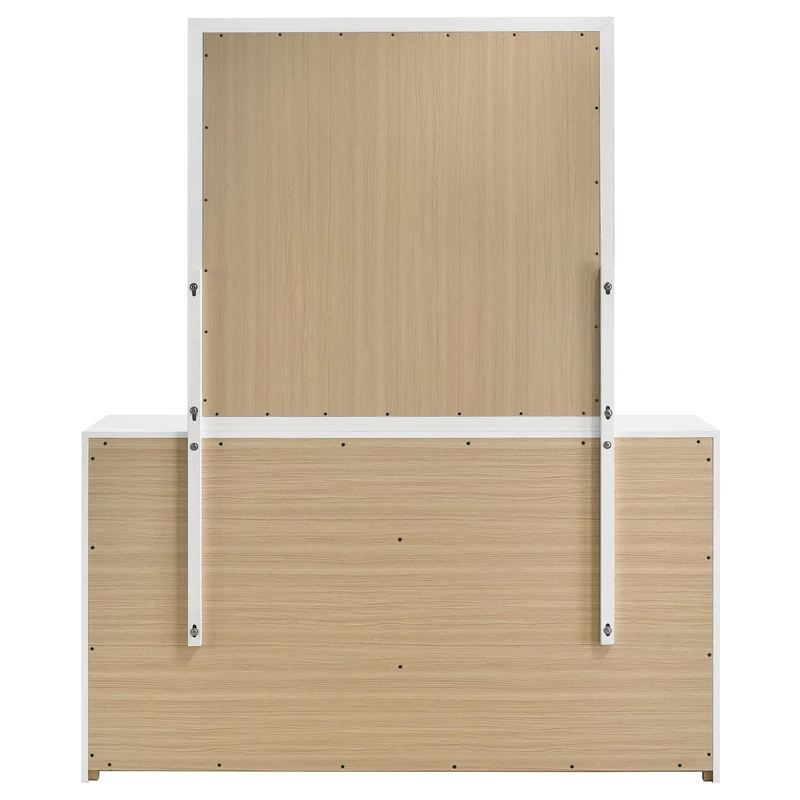 Coaster Furniture Ines 223093M 6-drawer Bedroom Dresser with Mirror - White High Gloss