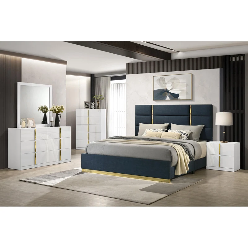 Coaster Furniture Ines 223093M 6-drawer Bedroom Dresser with Mirror - White High Gloss