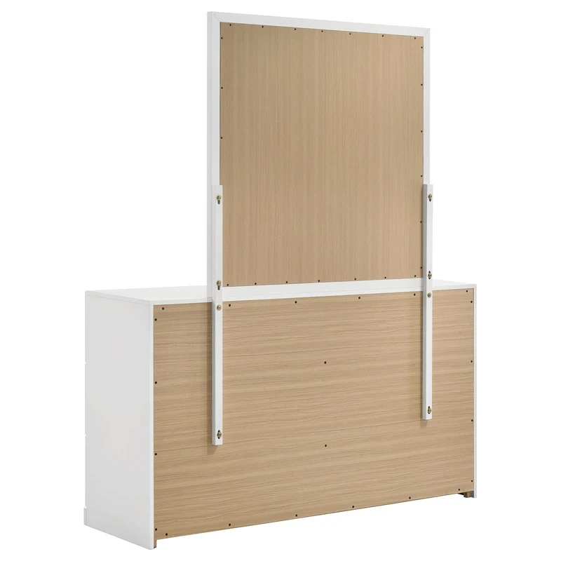 Coaster Furniture Ines 223093M 6-drawer Bedroom Dresser with Mirror - White High Gloss