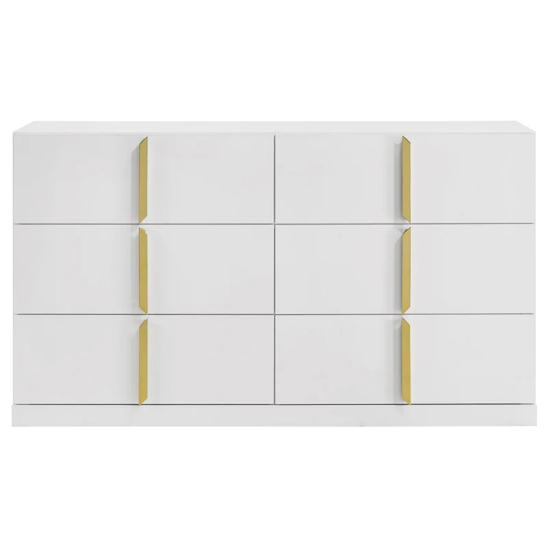 Coaster Furniture Ines 223093 6-drawer Bedroom Dresser Cabinet - White High Gloss