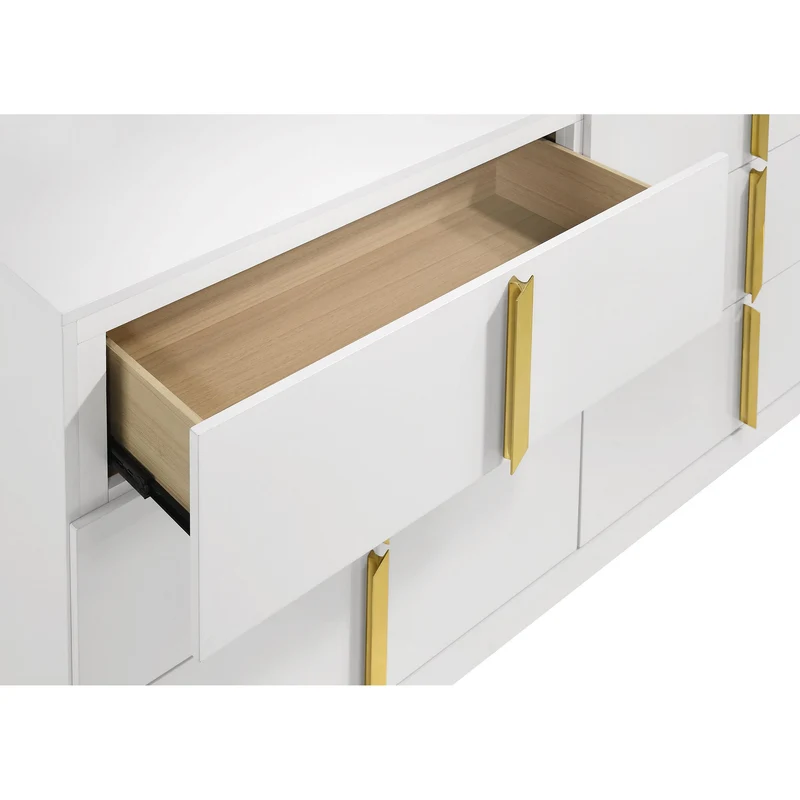 Coaster Furniture Ines 223093 6-drawer Bedroom Dresser Cabinet - White High Gloss