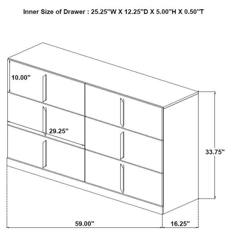 Coaster Furniture Ines 223093 6-drawer Bedroom Dresser Cabinet - White High Gloss