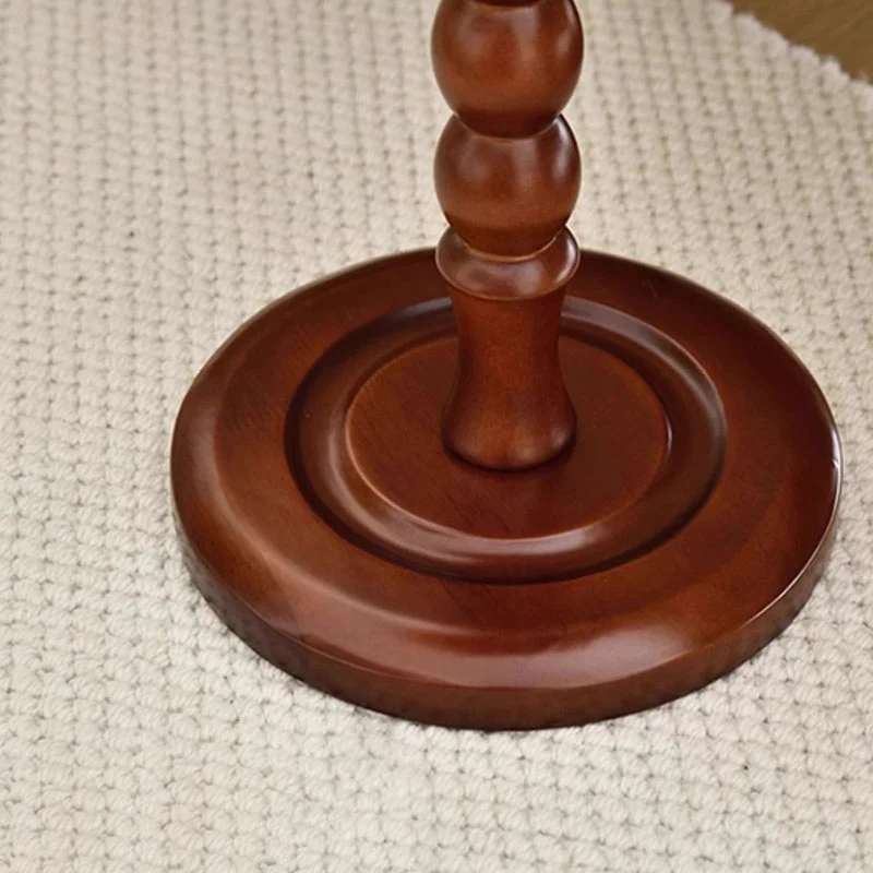 Traditional Vintage Rubberwood Gourd-Shaped Side Table, Sculptural Accent End Table For Living Room & Bedroom