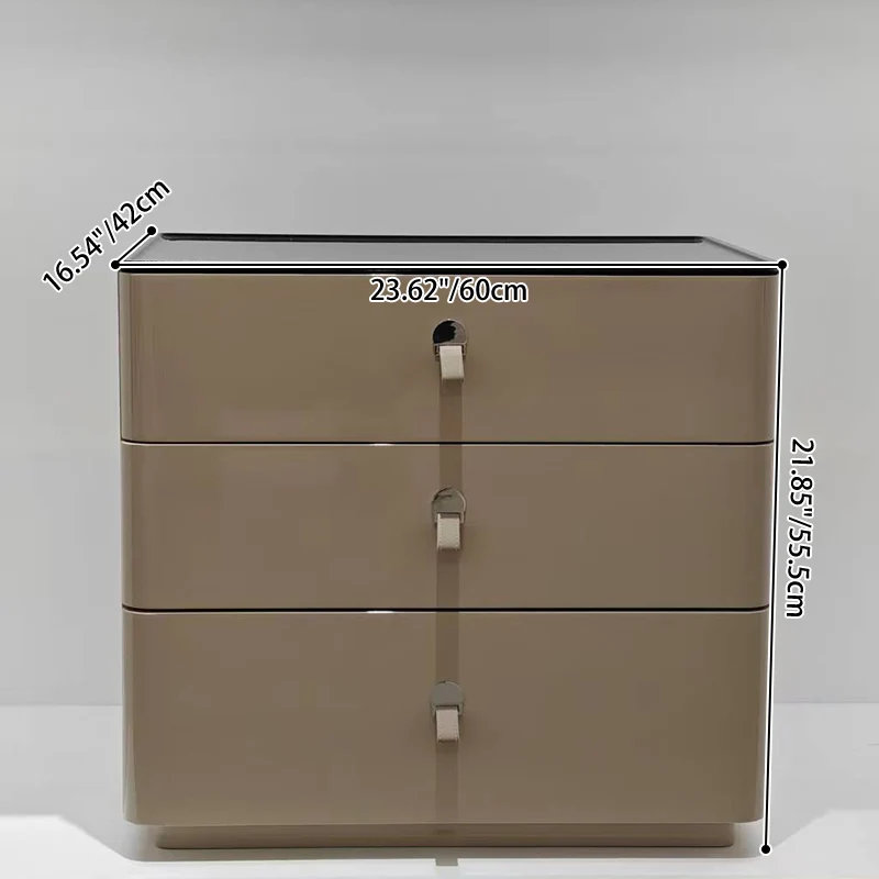 Modern Minimalist Nightstand: DTC Silent Sliding Rails - 3-Drawer Large Capacity Storage Bedside Table For Bedroom
