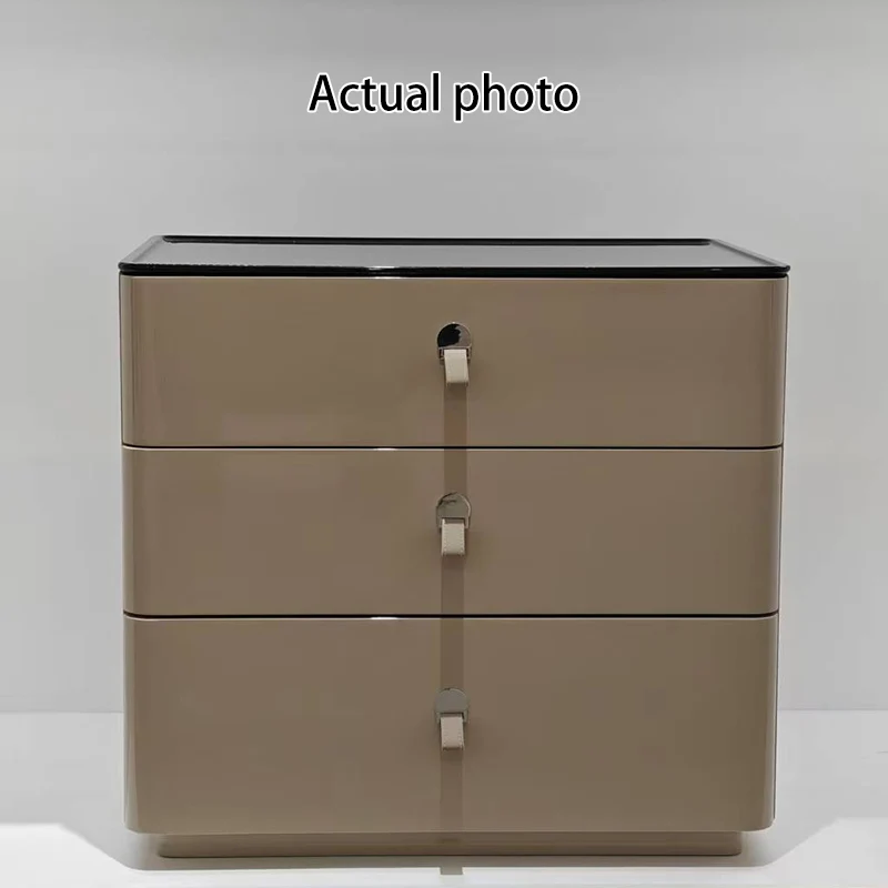 Modern Minimalist Nightstand: DTC Silent Sliding Rails - 3-Drawer Large Capacity Storage Bedside Table For Bedroom