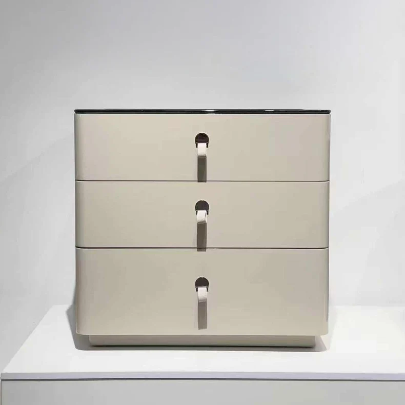 Modern Minimalist Nightstand: DTC Silent Sliding Rails - 3-Drawer Large Capacity Storage Bedside Table For Bedroom