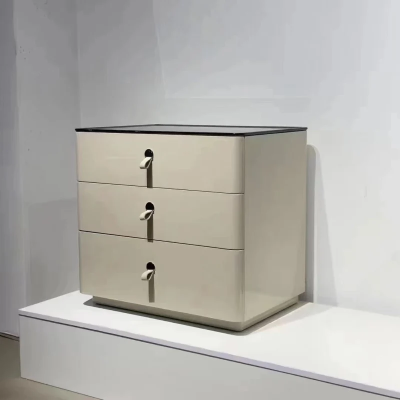 Modern Minimalist Nightstand: DTC Silent Sliding Rails - 3-Drawer Large Capacity Storage Bedside Table For Bedroom