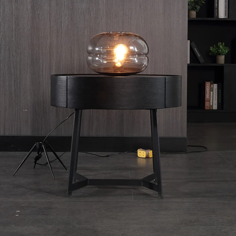 Contemporary Luxury High-Leg Nightstand: Marble Look Sintered Stone - Robot Vacuum Friendly Metal Base 1-Drawer Bedside Table For Bedroom