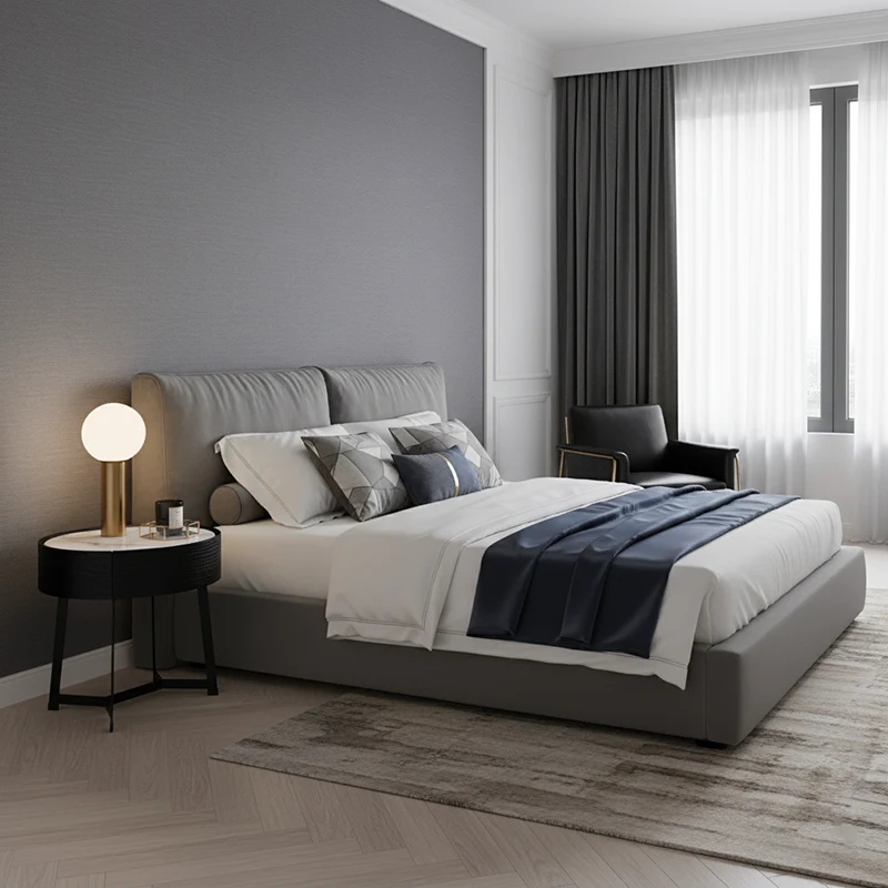 Contemporary Luxury High-Leg Nightstand: Marble Look Sintered Stone - Robot Vacuum Friendly Metal Base 1-Drawer Bedside Table For Bedroom