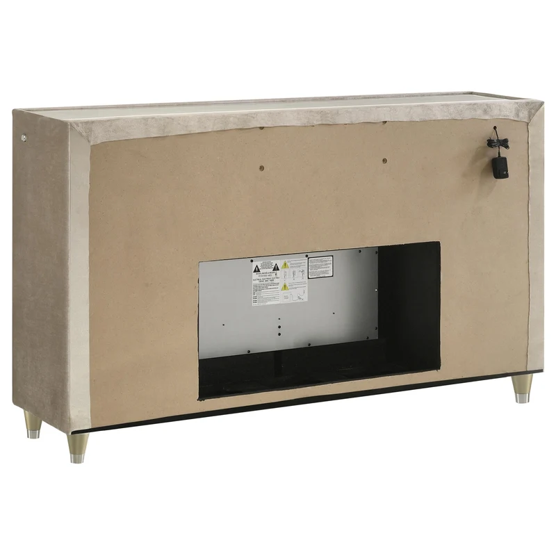 Coaster Furniture Lorient 222663FB 8-drawer LED Bedroom Flame Box Dresser - Ivory Camel