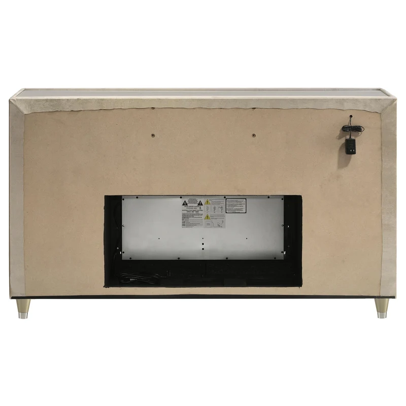 Coaster Furniture Lorient 222663FB 8-drawer LED Bedroom Flame Box Dresser - Ivory Camel