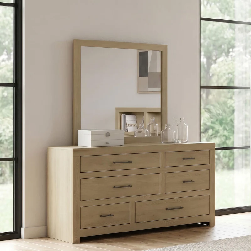 Coaster Furniture Hendricks 222653M 6-drawer Bedroom Dresser and Mirror - Light Oak