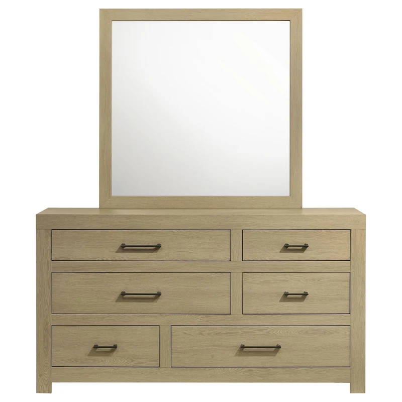 Coaster Furniture Hendricks 222653M 6-drawer Bedroom Dresser and Mirror - Light Oak