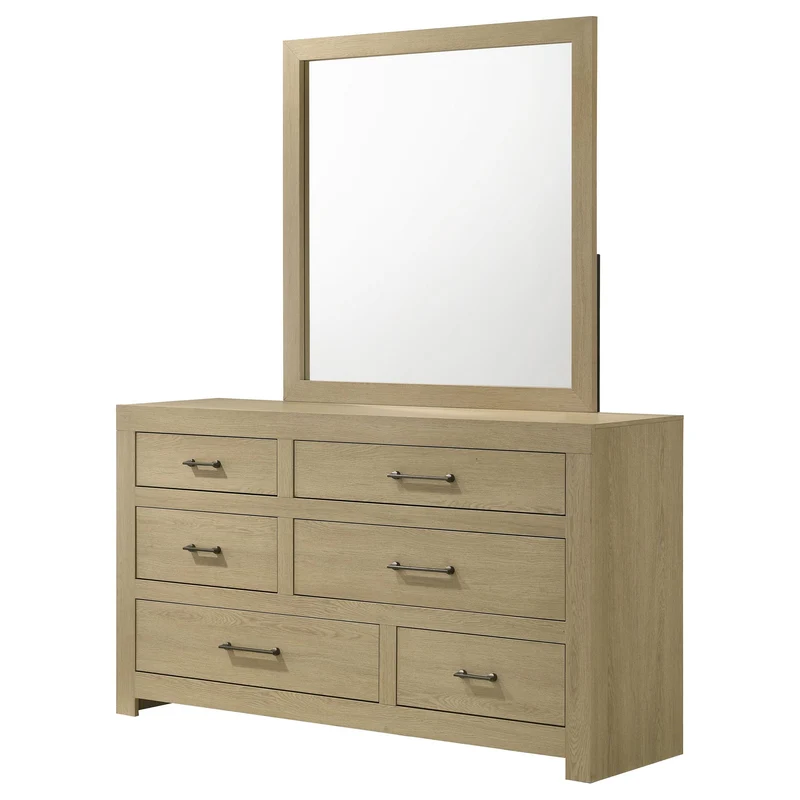 Coaster Furniture Hendricks 222653M 6-drawer Bedroom Dresser and Mirror - Light Oak