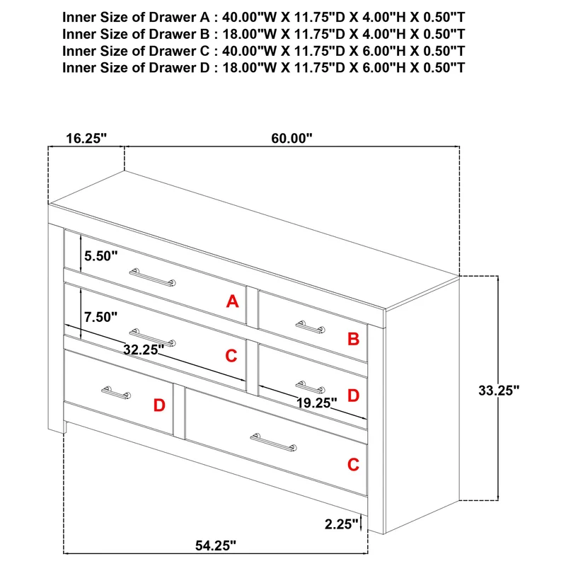 Coaster Furniture Hendricks 222653 6-drawer Bedroom Dresser Storage Cabinet - Light Oak