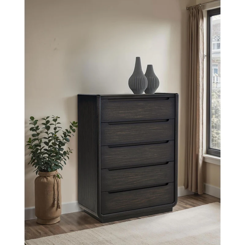 Coaster Furniture Leandro 222495 5-drawer Bedroom Chest - Burnished Black