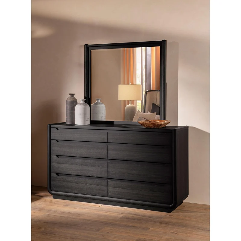 Coaster Furniture Leandro 222493M 8-drawer Bedroom Dresser with Mirror - Burnished Black