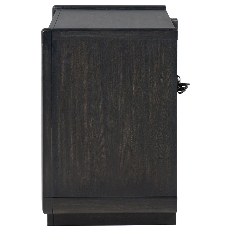 Coaster Furniture Leandro 222492 2-drawer LED Nightstand with USB - Burnished Black