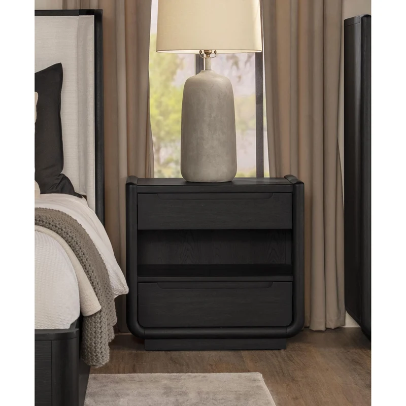 Coaster Furniture Leandro 222492 2-drawer LED Nightstand with USB - Burnished Black