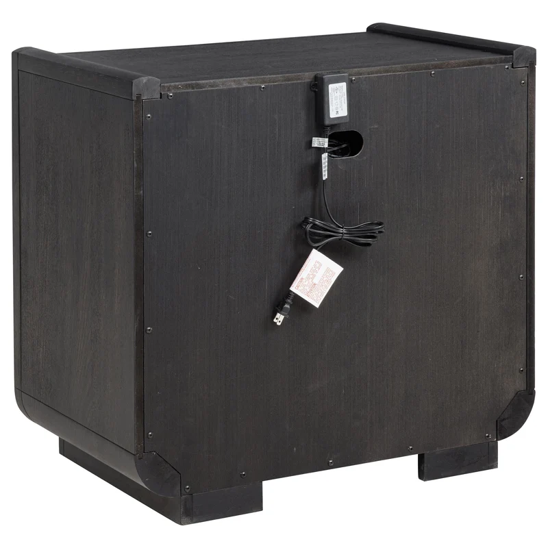 Coaster Furniture Leandro 222492 2-drawer LED Nightstand with USB - Burnished Black