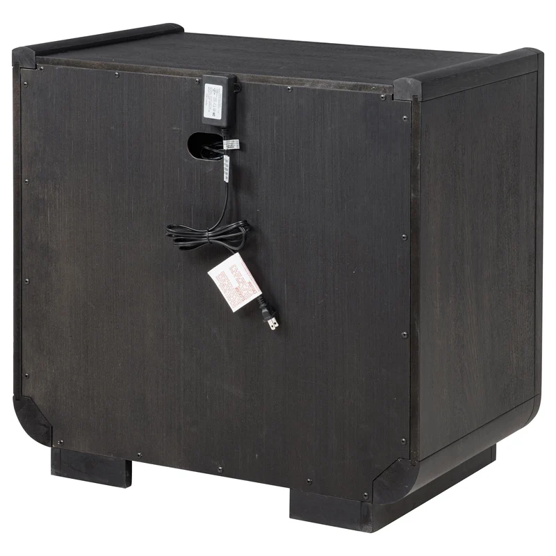 Coaster Furniture Leandro 222492 2-drawer LED Nightstand with USB - Burnished Black