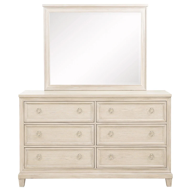 Coaster Furniture Pembroke 215923M 6-drawer Bedroom Dresser with Mirror - Washed Oak