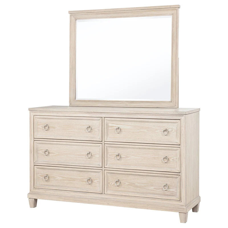 Coaster Furniture Pembroke 215923M 6-drawer Bedroom Dresser with Mirror - Washed Oak