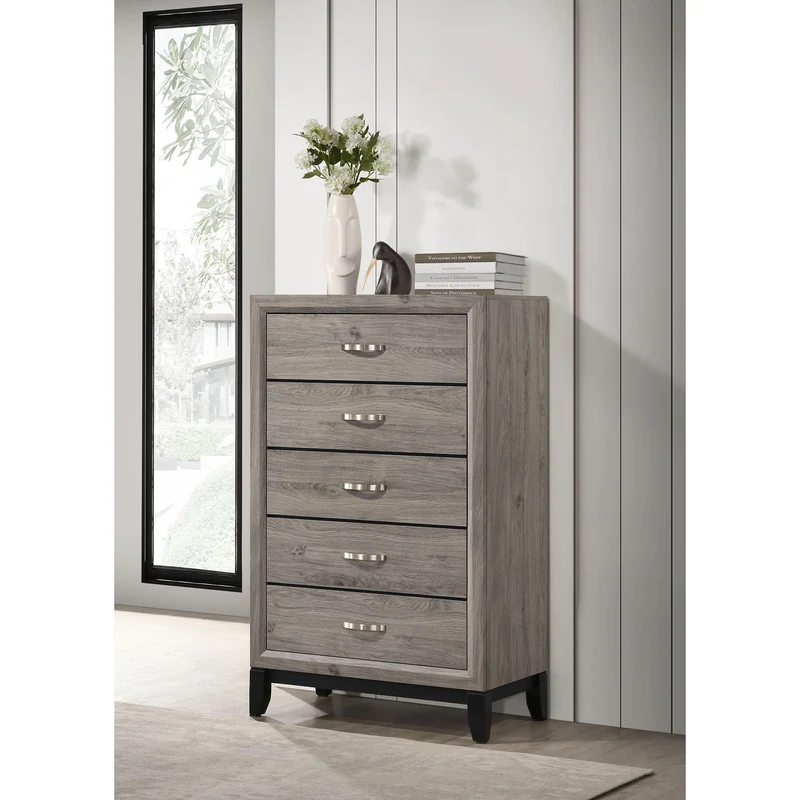 Coaster Furniture Valen 215915 5-drawer Bedroom Chest - Light Taupe