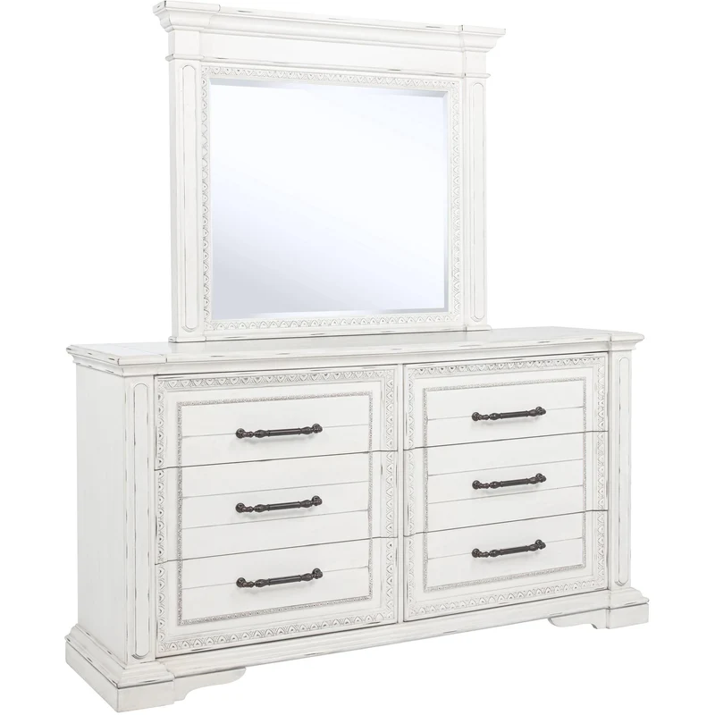 Coaster Furniture McKinney 215873M 6-drawer Bedroom Dresser with Mirror - Vintage White