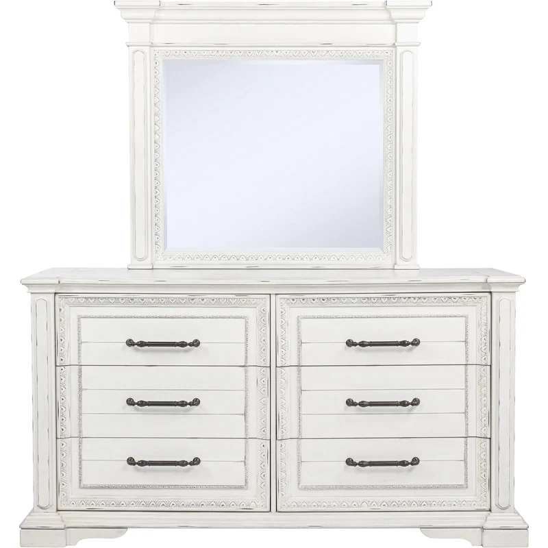 Coaster Furniture McKinney 215873M 6-drawer Bedroom Dresser with Mirror - Vintage White