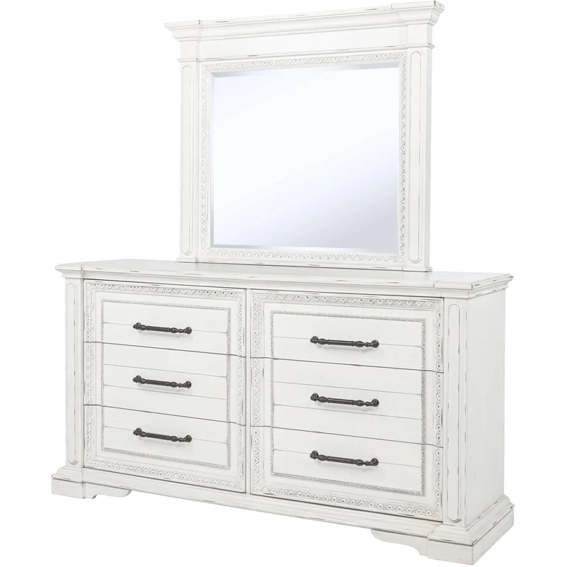 Coaster Furniture McKinney 215873M 6-drawer Bedroom Dresser with Mirror - Vintage White