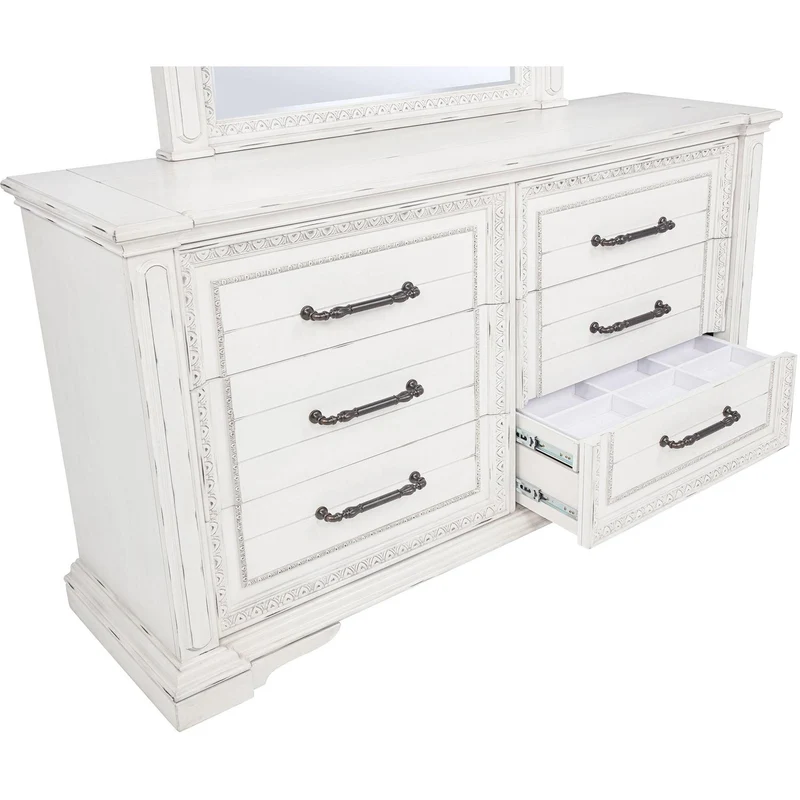 Coaster Furniture McKinney 215873M 6-drawer Bedroom Dresser with Mirror - Vintage White