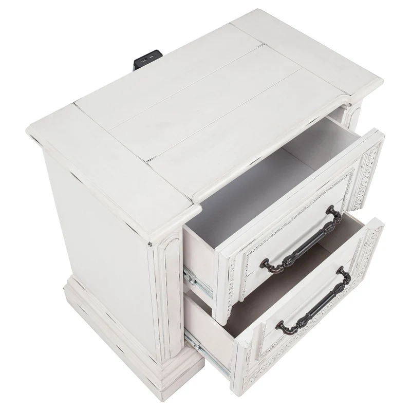 Coaster Furniture McKinney 215872 2-drawer Nightstand with Dual USB - Vintage White