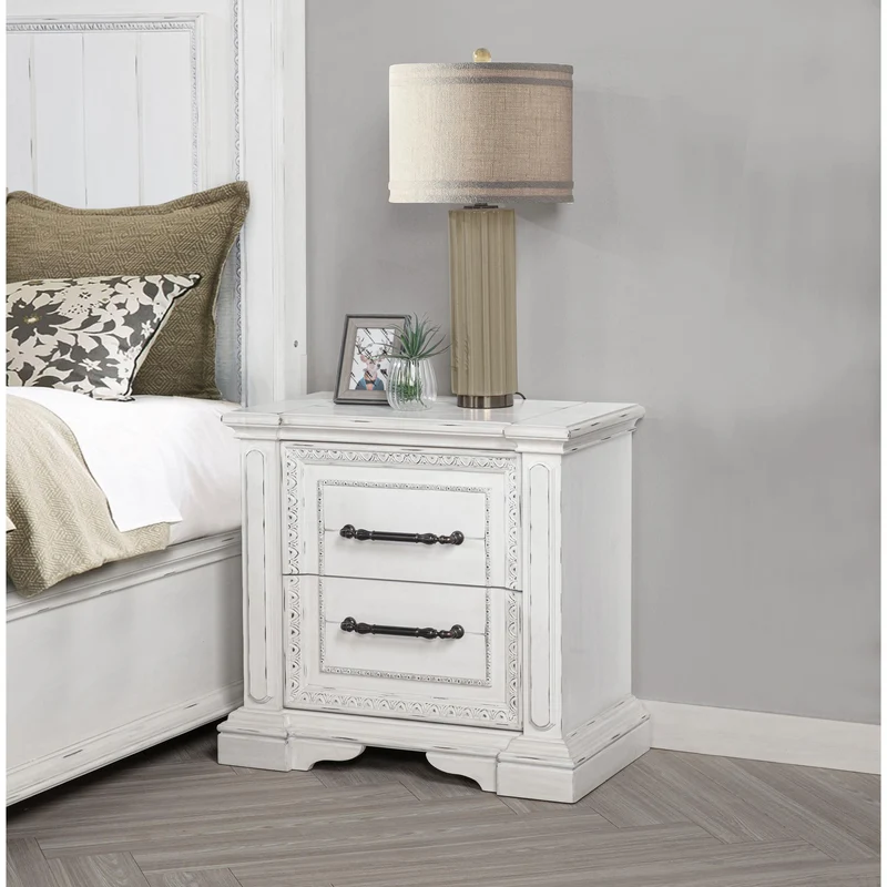 Coaster Furniture McKinney 215872 2-drawer Nightstand with Dual USB - Vintage White