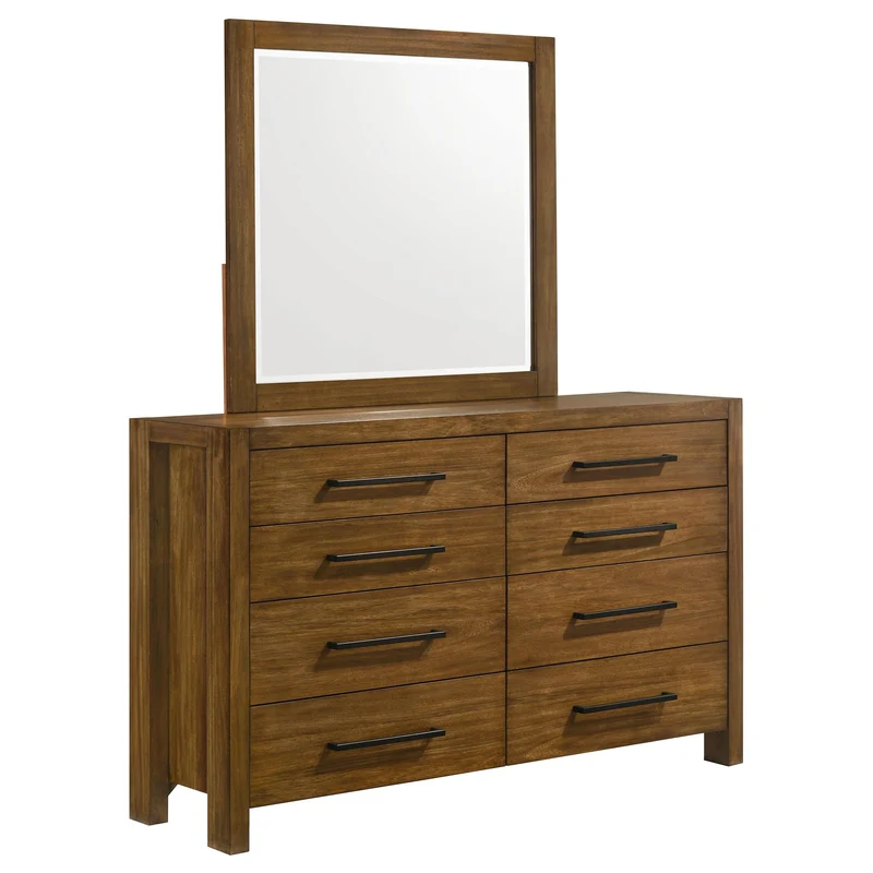 Coaster Furniture Adderley 215853M 8-drawer Bedroom Dresser and Mirror - Warm Brown