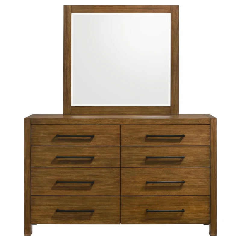 Coaster Furniture Adderley 215853M 8-drawer Bedroom Dresser and Mirror - Warm Brown