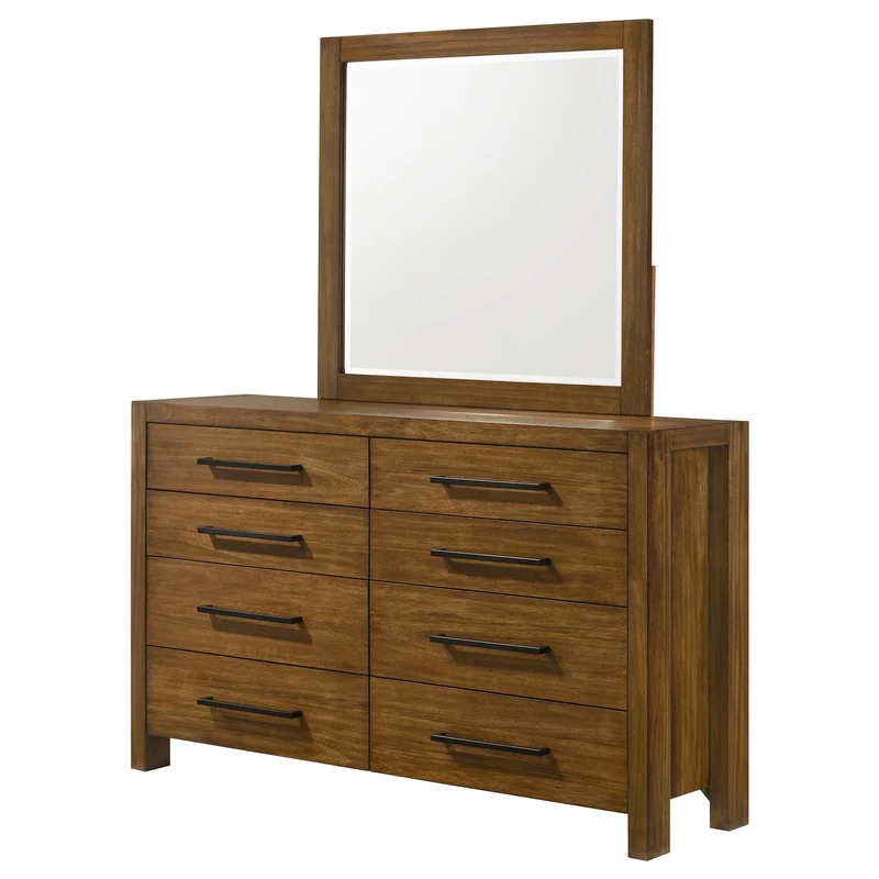 Coaster Furniture Adderley 215853M 8-drawer Bedroom Dresser and Mirror - Warm Brown