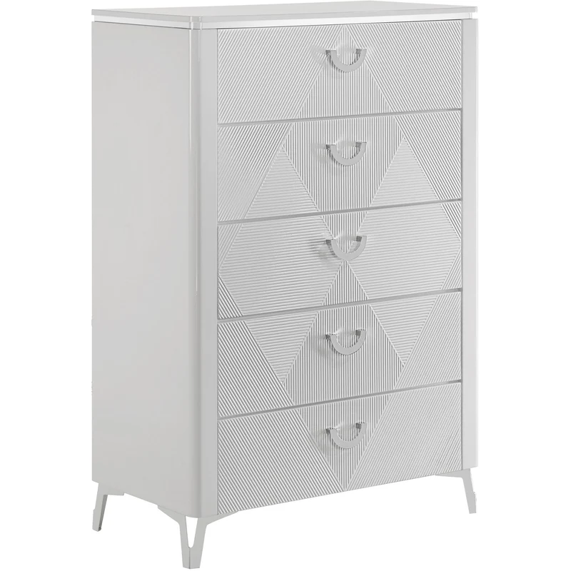 Coaster Furniture Cassia 215795 5-drawer Bedroom Chest - White High Gloss