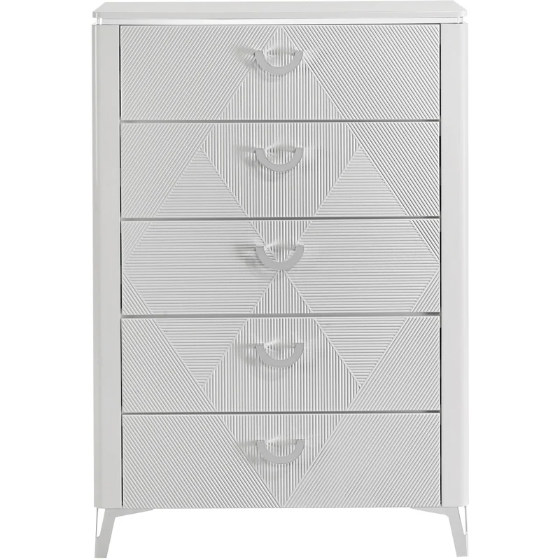 Coaster Furniture Cassia 215795 5-drawer Bedroom Chest - White High Gloss