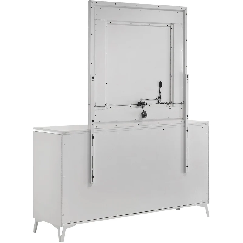 Coaster Furniture Cassia 215793M 6-drawer Dresser Cabinet with Mirror - White High Gloss
