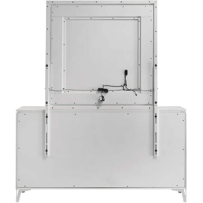 Coaster Furniture Cassia 215793M 6-drawer Dresser Cabinet with Mirror - White High Gloss