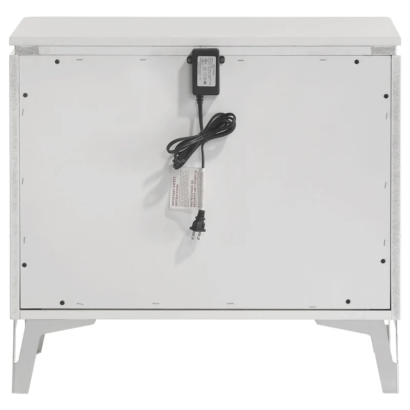 Coaster Furniture Cassia 215792 2-drawer Nightstand Bedside Table - White High Gloss
