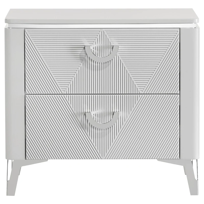 Coaster Furniture Cassia 215792 2-drawer Nightstand Bedside Table - White High Gloss