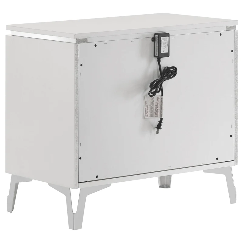 Coaster Furniture Cassia 215792 2-drawer Nightstand Bedside Table - White High Gloss