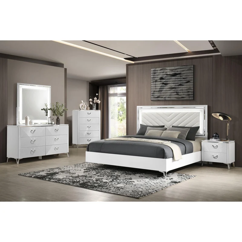 Coaster Furniture Cassia 215792 2-drawer Nightstand Bedside Table - White High Gloss