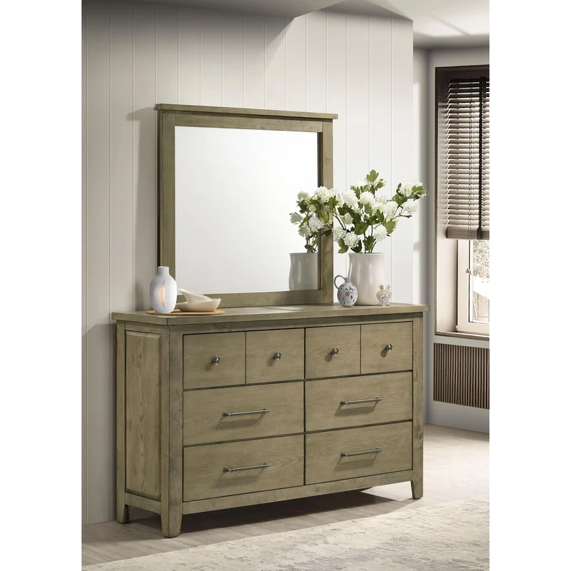Coaster Furniture Hazlewood 207533M 6-drawer Bedroom Dresser with Mirror - Vineyard Oak