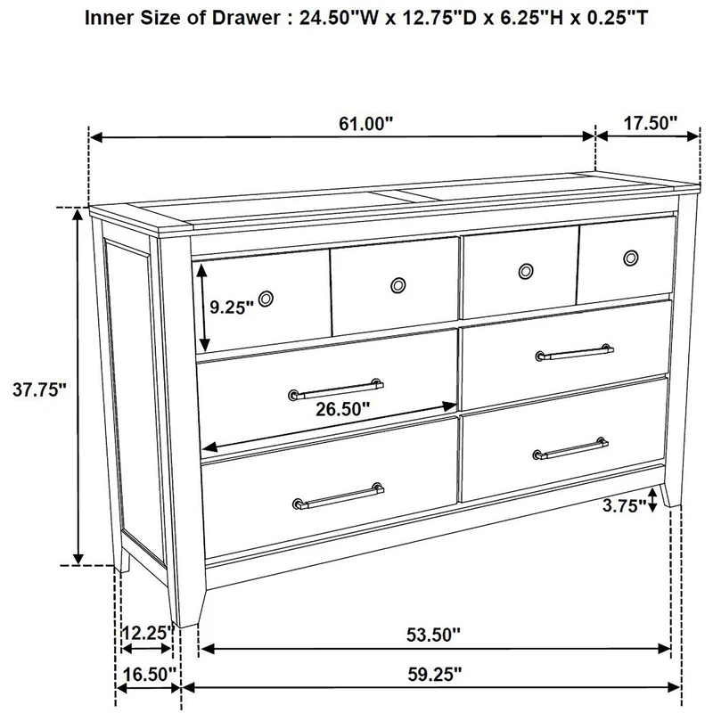 Coaster Furniture Hazlewood 207533 6-drawer Bedroom Dresser Cabinet - Vineyard Oak