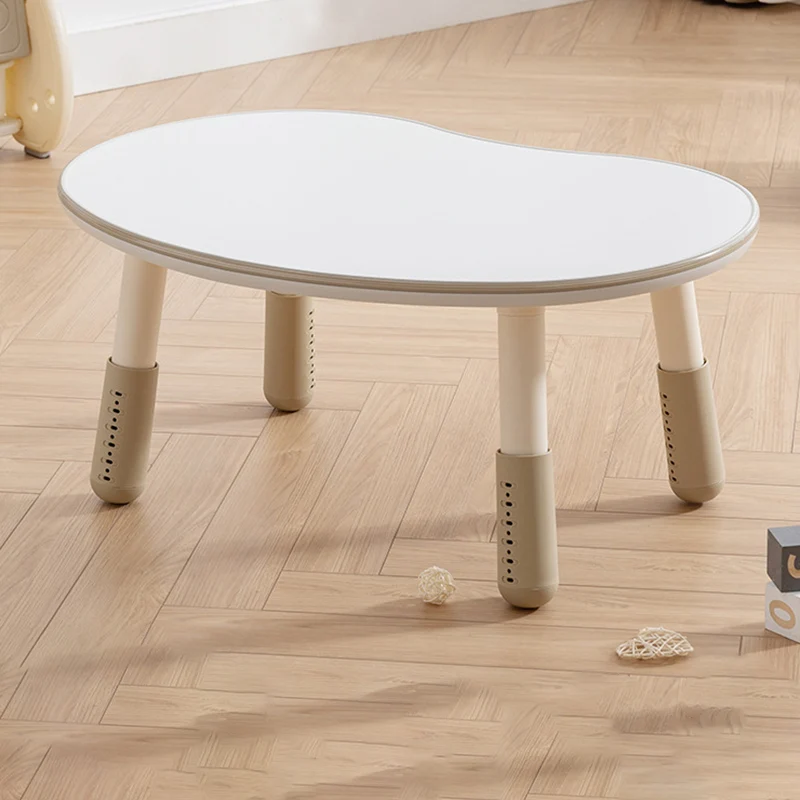 Contemporary Creative Oval Medium-Density Fiberboard PP Height-Adjustable Kids Table For Living Room & Bedroom