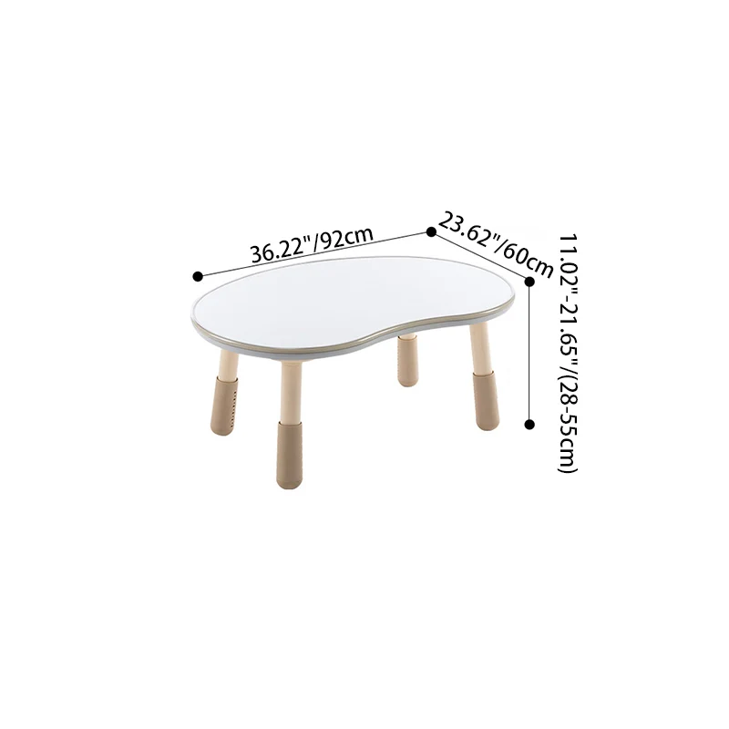 Contemporary Creative Oval Medium-Density Fiberboard PP Height-Adjustable Kids Table For Living Room & Bedroom