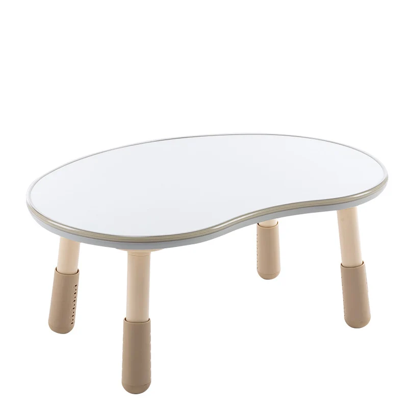 Contemporary Creative Oval Medium-Density Fiberboard PP Height-Adjustable Kids Table For Living Room & Bedroom